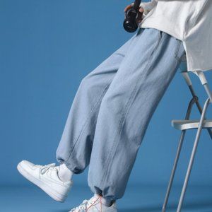 Jeans Men Summer Thin 2021 New Fashion Loose Wide